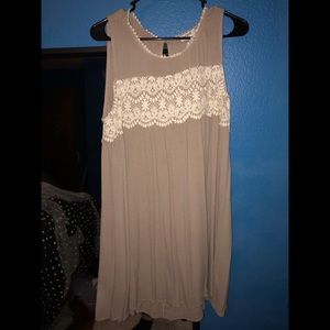 Brown & White Lace Dress